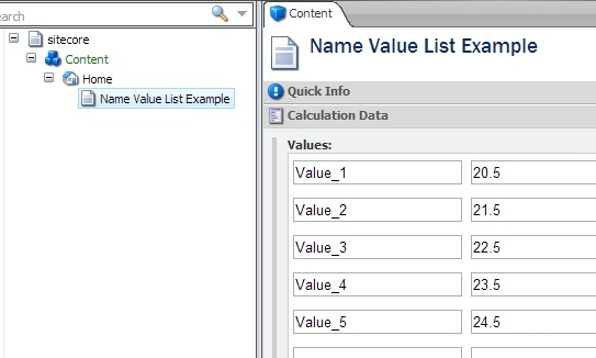 Name Value List in Sitecore